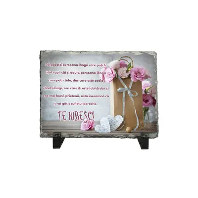 Sa gasesti persoana langa care poti..., piatra ardezie personalizata, cu mesaj model pa024